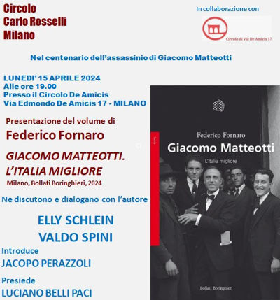 15 aprile 2024 - Giacomo Matteotti l'Italia Migliore